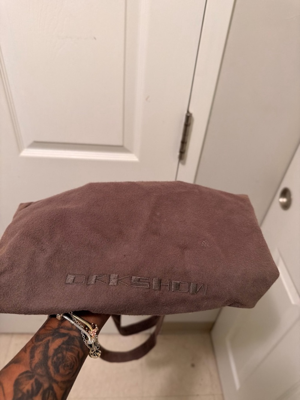Rick Owens mauve canvas tote bag
